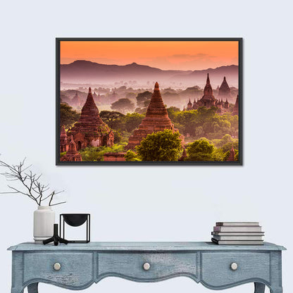 Bagan Ancient Temples at Golden Hour Wall Art
