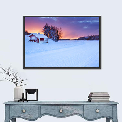Lapland Sunrise Over Frozen Lake Wall Art