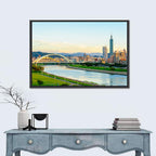 Taipei Skyline at Golden Hour Wall Art