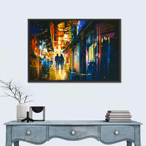 Couple Walking In Alley Wall Art