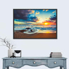 Sunrise Cloudscape Over Rocky Shore Wall Art