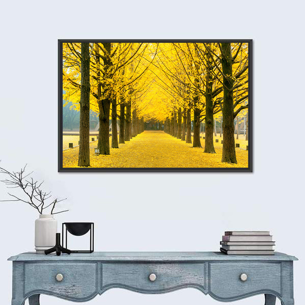 Nami Island Ginkgo Tree Tunnel Wall Art