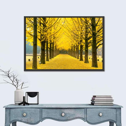 Nami Island Ginkgo Tree Tunnel Wall Art