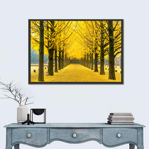 Yellow Ginkgo Tree In Nami Island Wall Art