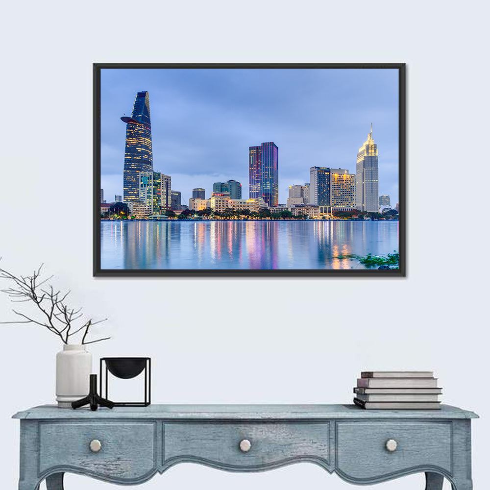 Ho Chi Minh City Skyline Wall Art in a room, landscape