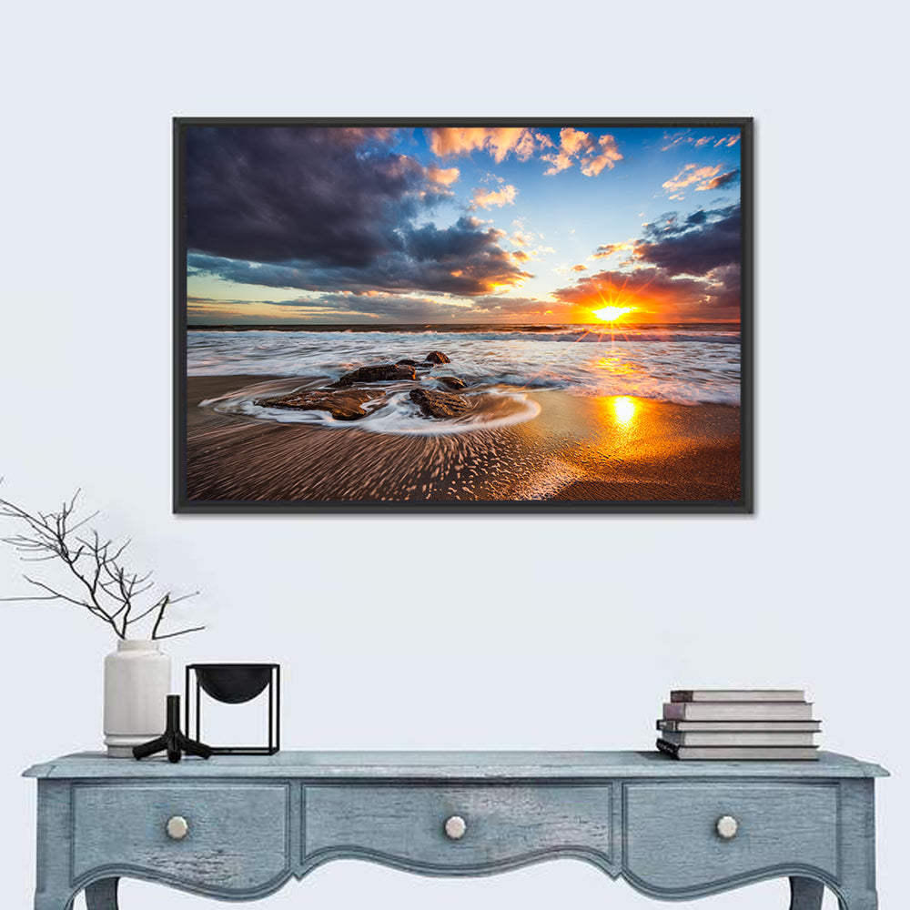 Sunrise Over Rocky Shore Wall Art