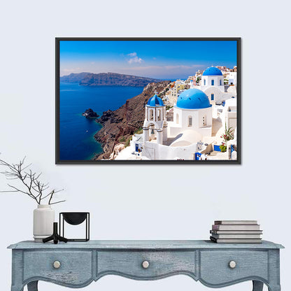 Blue Dome Churches of Oia, Santorini Wall Art