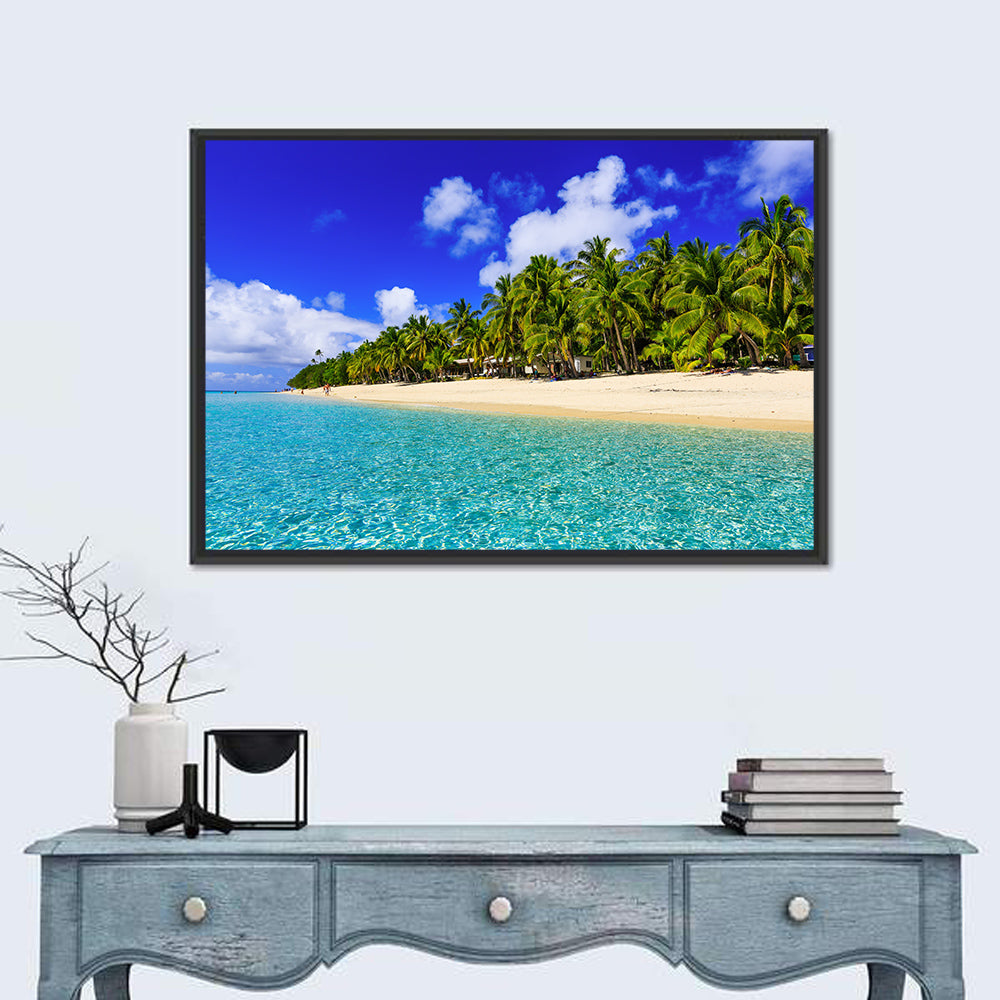 Dravuni Island Beach, Fiji Wall Art in a room, landscape