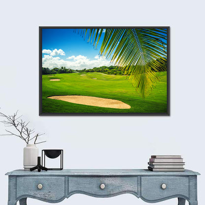 Palm Framed Golf Course Wall Art