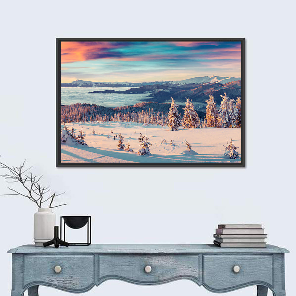 Snowy Alpine Sunset Wall Art