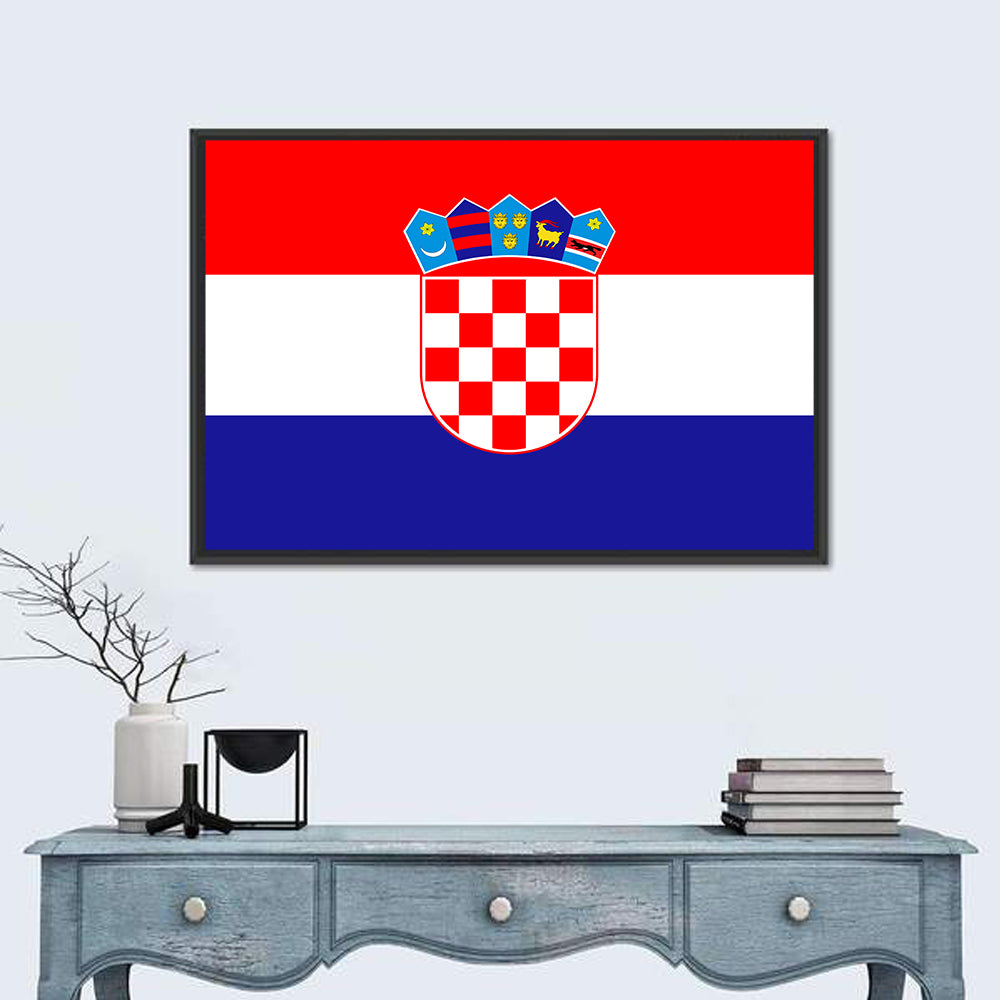 Croatian Flag with Coat of Arms Wall Art