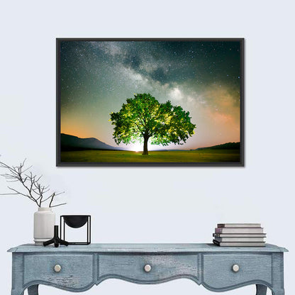 Lone Tree Under Milky Way Wall Art