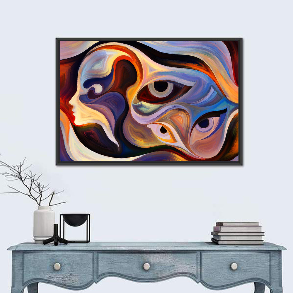 Surreal Profile with Multiple Eyes Wall Art