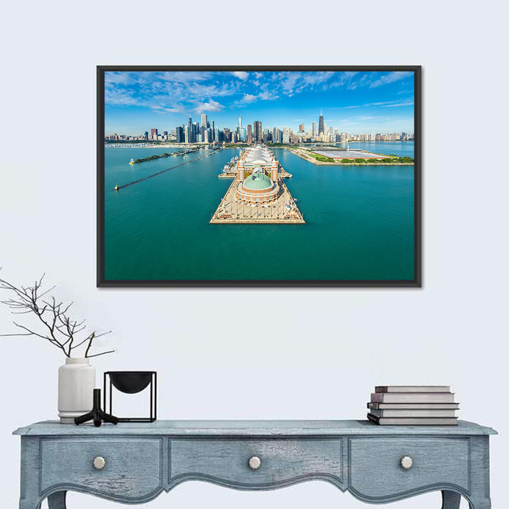 Chicago Skyline Aerial Wall Art