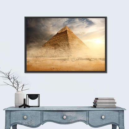 Great Pyramid in Desert Dust Wall Art