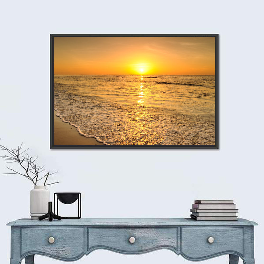 Thailand Golden Beach Sunset Wall Art