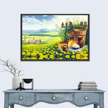 Dandelion Field Landscape Wall Art