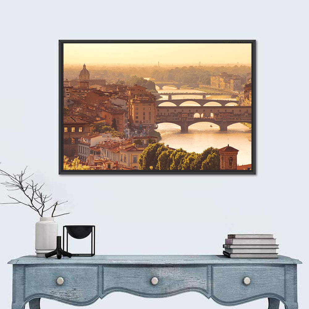 Ponte Vecchio at Golden Hour Wall Art