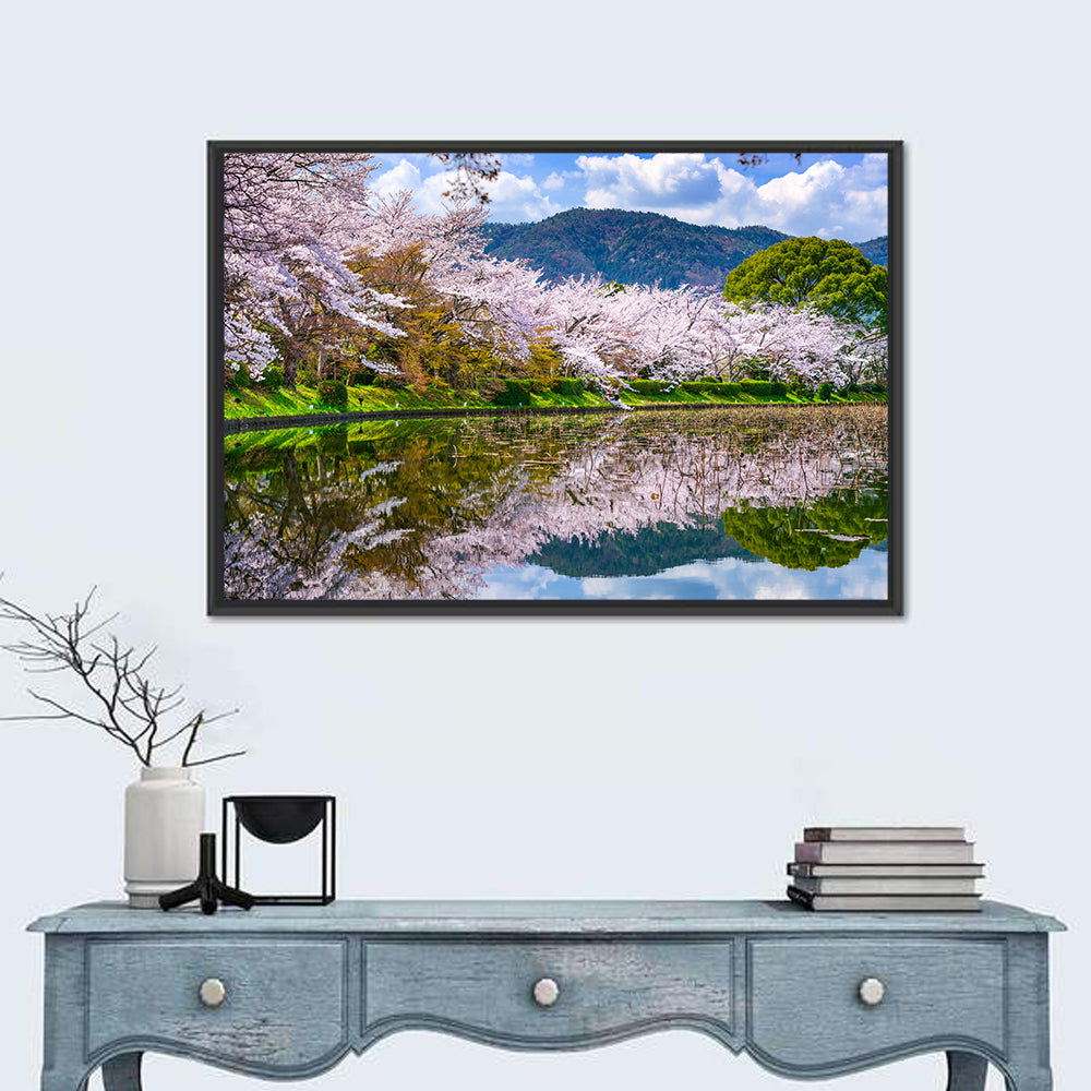 Spring at Daikaku-ji Pond Wall Art