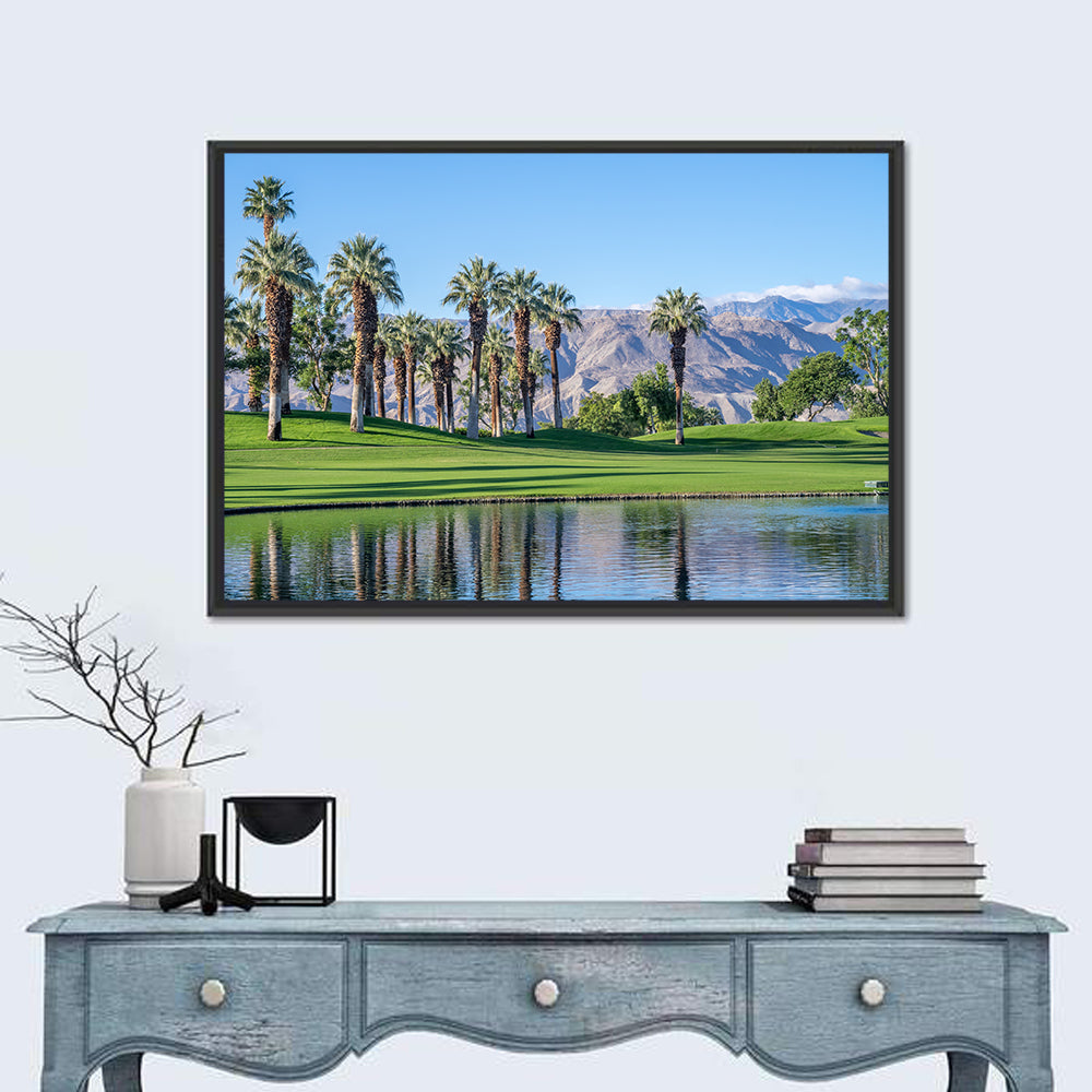Palm Desert Golf Course with Lake Wall Art in a room, landscape
