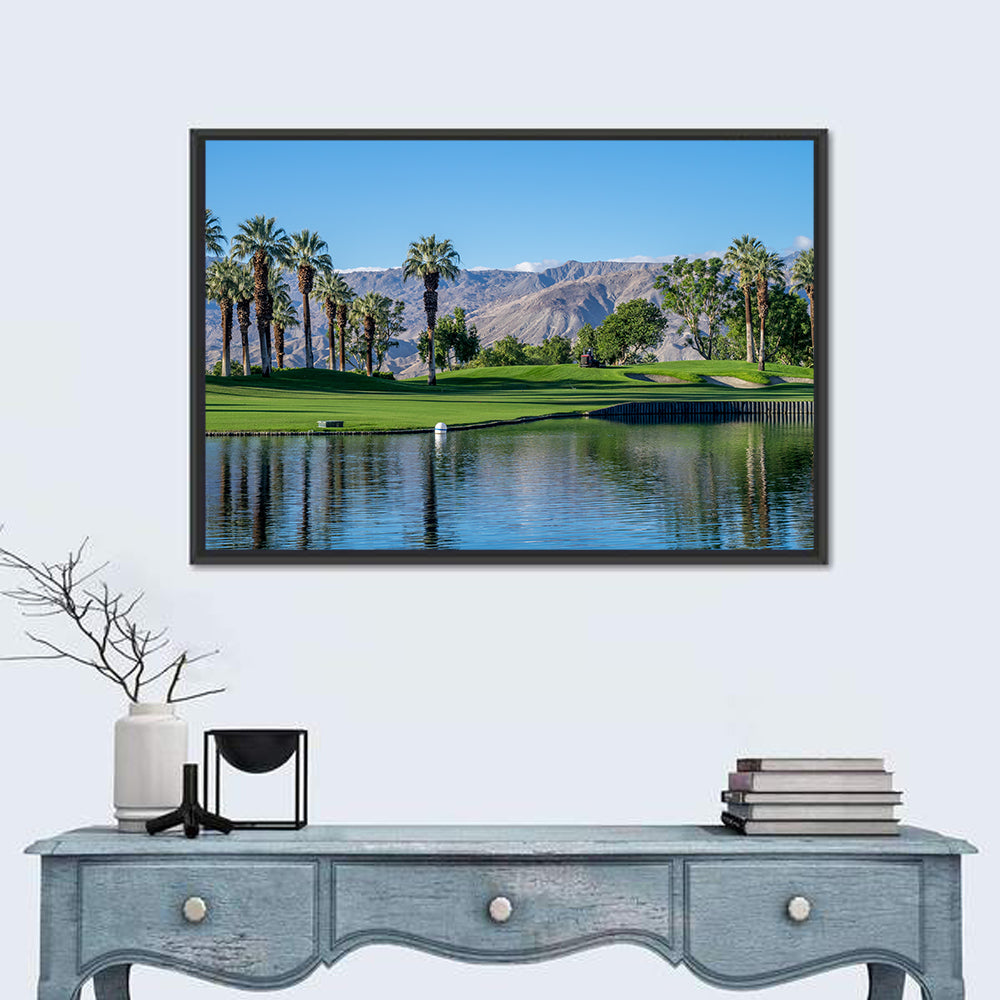 Palm Desert Golf Course with Lake Wall Art in a room, landscape