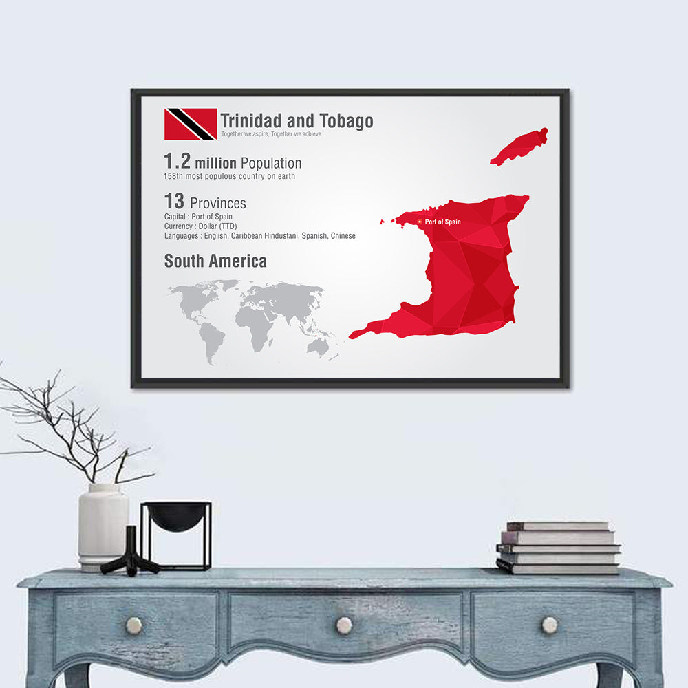 Trinidad and Tobago Map Wall Art
