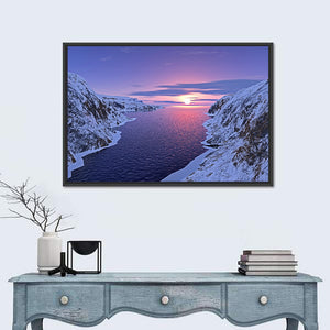 Mountain River Sunset Wall Art