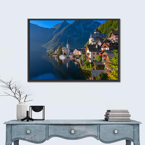 Alpine Lake Village Hallstatt Wall Art