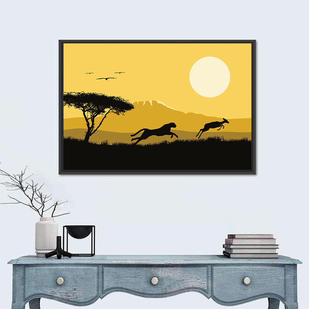Savannah Sunset Silhouette Wall Art