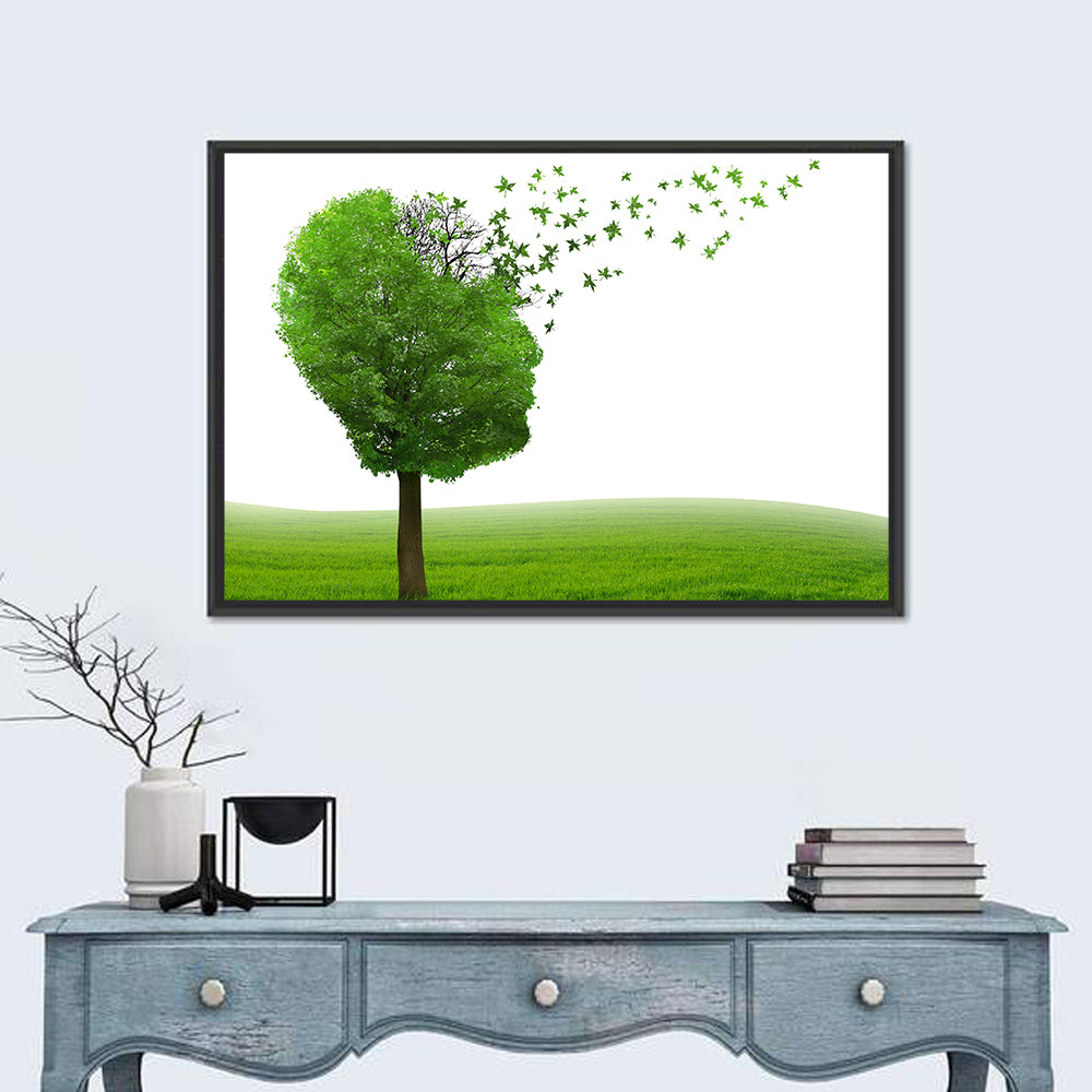 Memory Loss Tree Profile Wall Art in a room, landscape