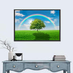 Oak Tree on Green Meadow Wall Art