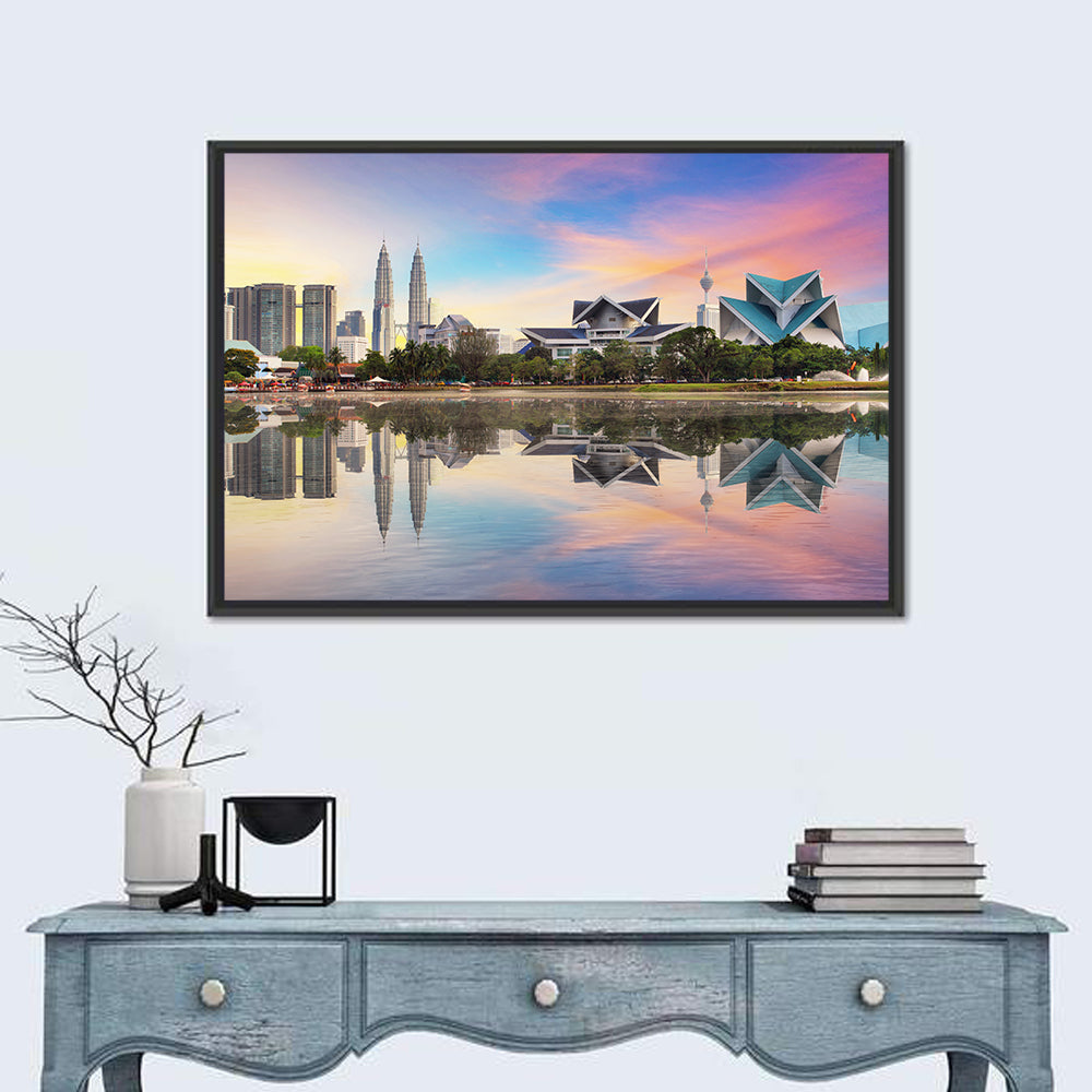 Kuala Lumpur Skyline at Titiwangsa Park Wall Art in a room, landscape