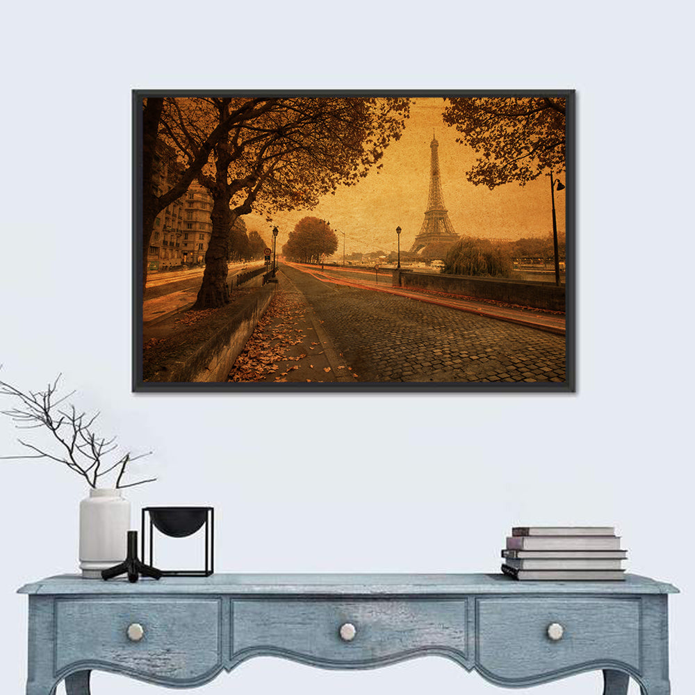 Paris Street Autumn Dusk Wall Art