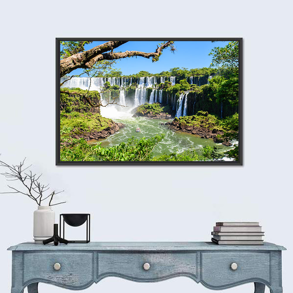 Iguazu Falls from Argentina Wall Art in a room, landscape