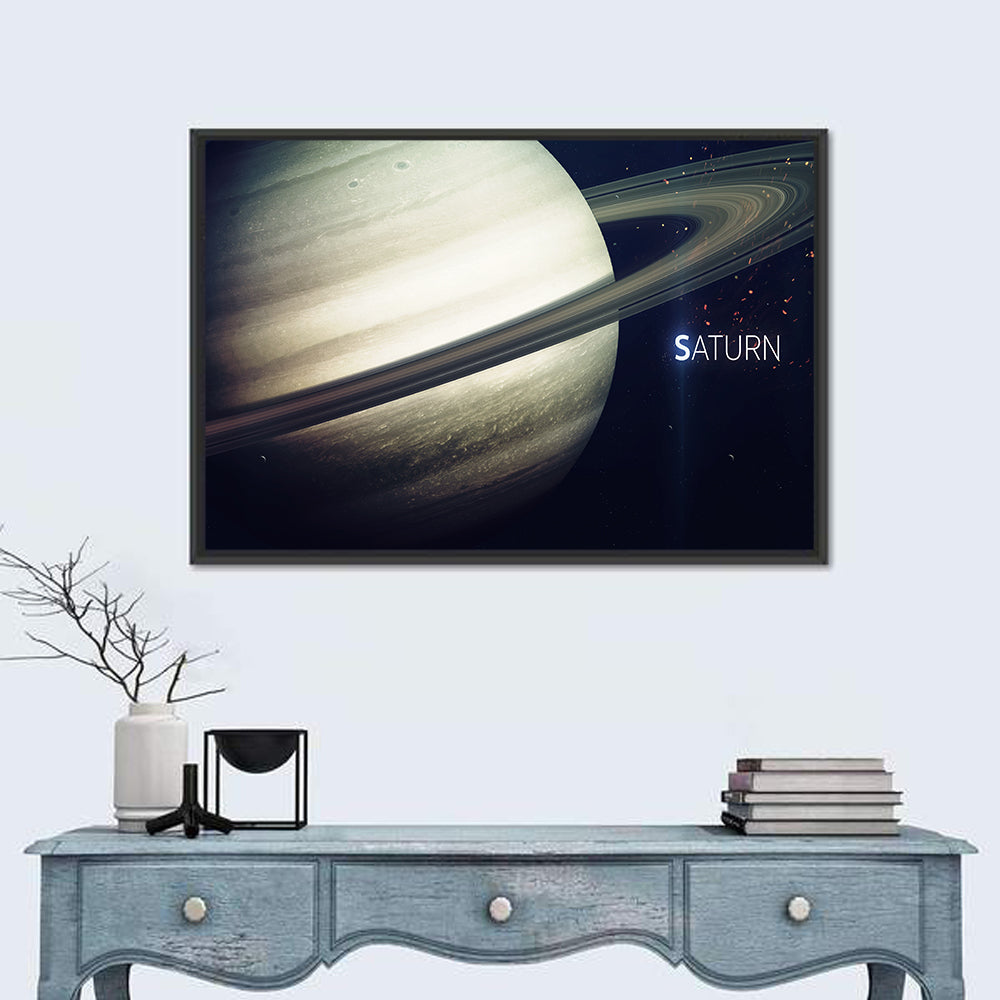Saturn Close-up with Rings Wall Art