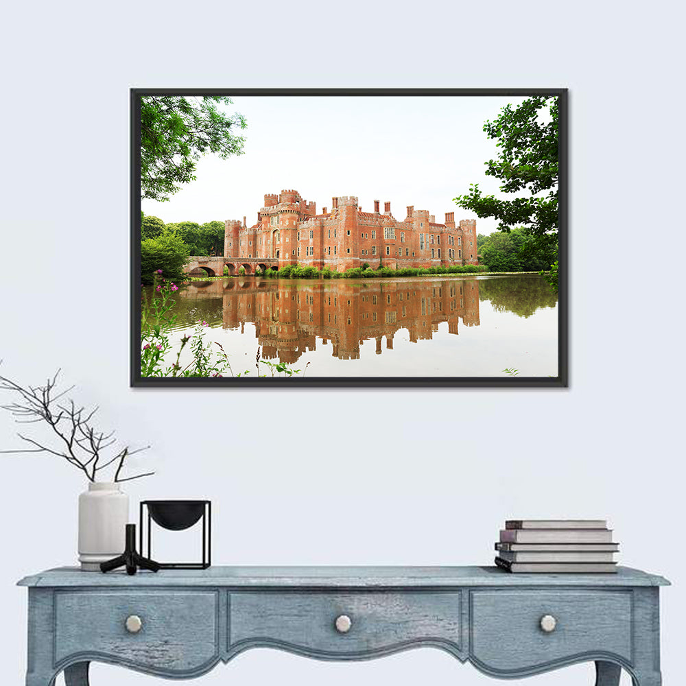 Leeds Castle Reflection Wall Art in a room, landscape