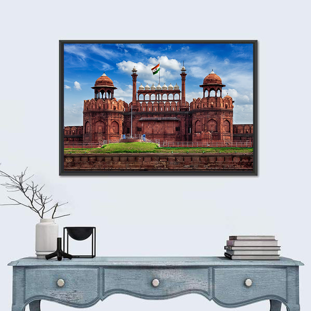 Red Fort Facade, Delhi Wall Art in a room, landscape