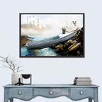 Aluminum Boat on Dry Lake Bed Wall Art