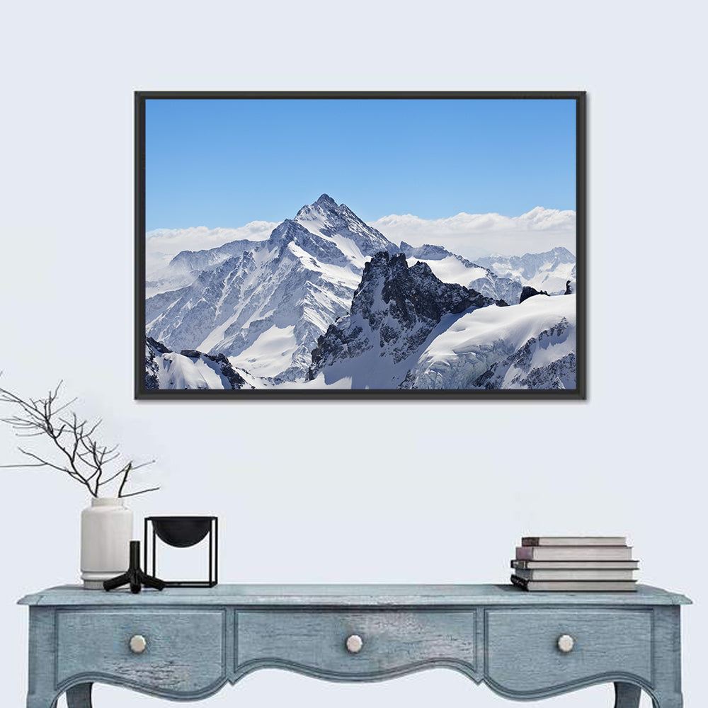 Matterhorn Winter Landscape Wall Art in a room, landscape