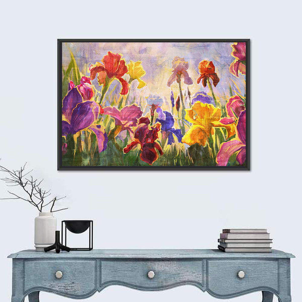 Iris Flowers Illustration Wall Art