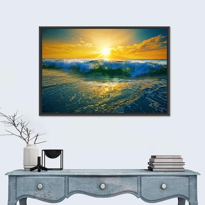 Ocean Waves At Sunrise Wall Art