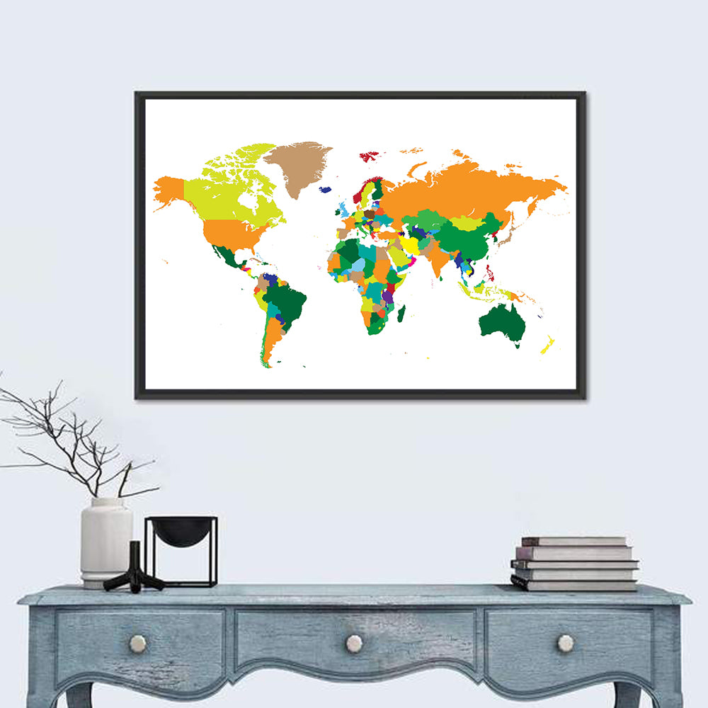 Modern Graphic World Map Wall Art