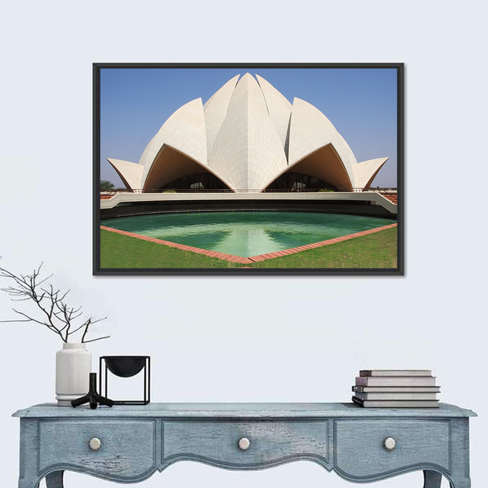 Lotus Temple New Delhi Wall Art in a room, landscape