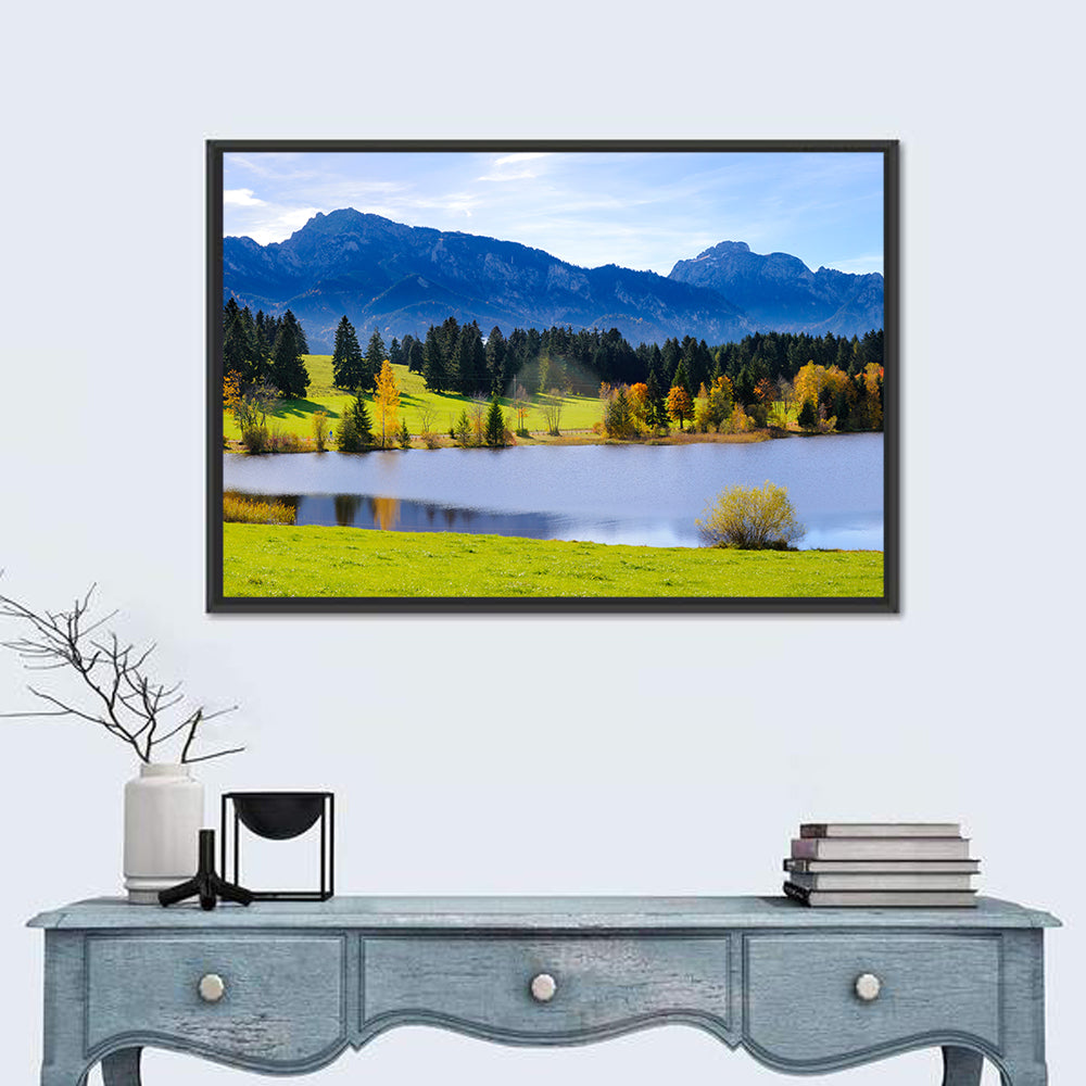 Alpine Lake in Bavaria Wall Art in a room, landscape