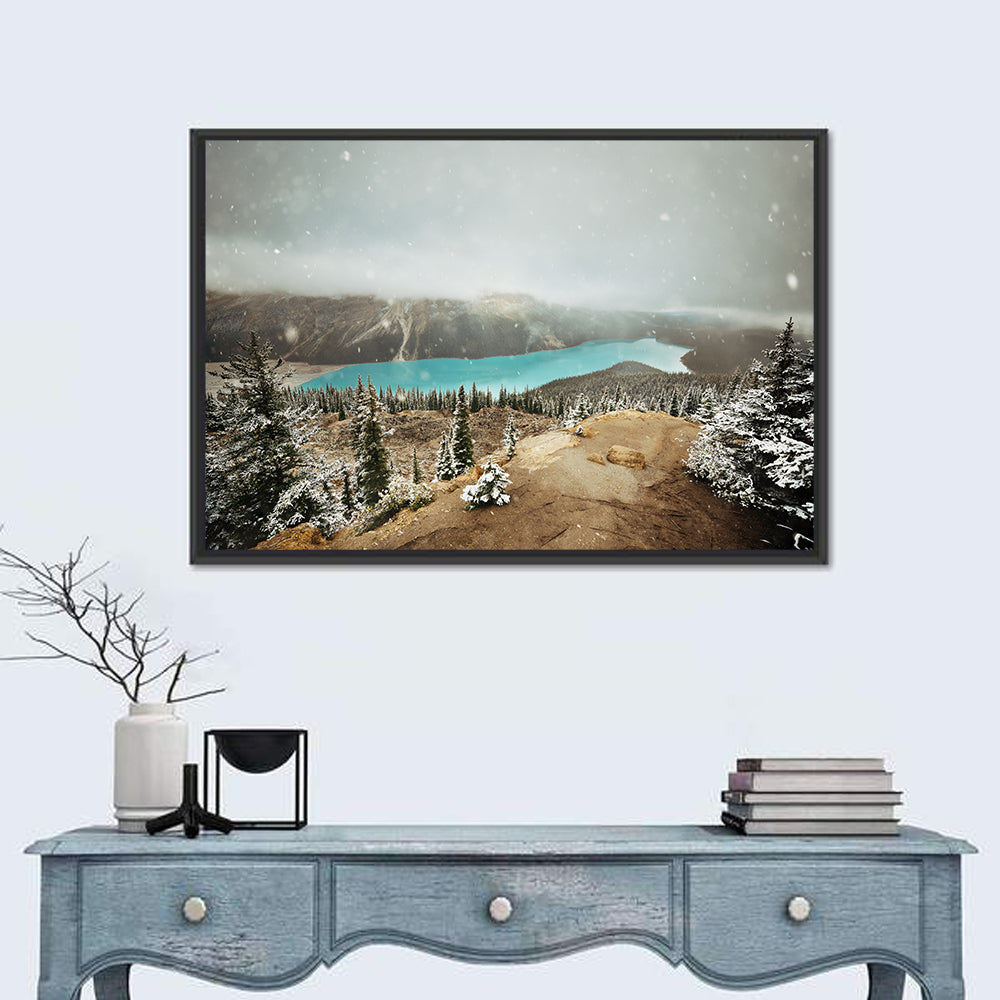 Peyto Lake in Winter Wall Art