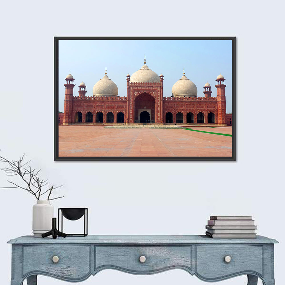 Badshahi Mosque Front View Wall Art in a room, landscape