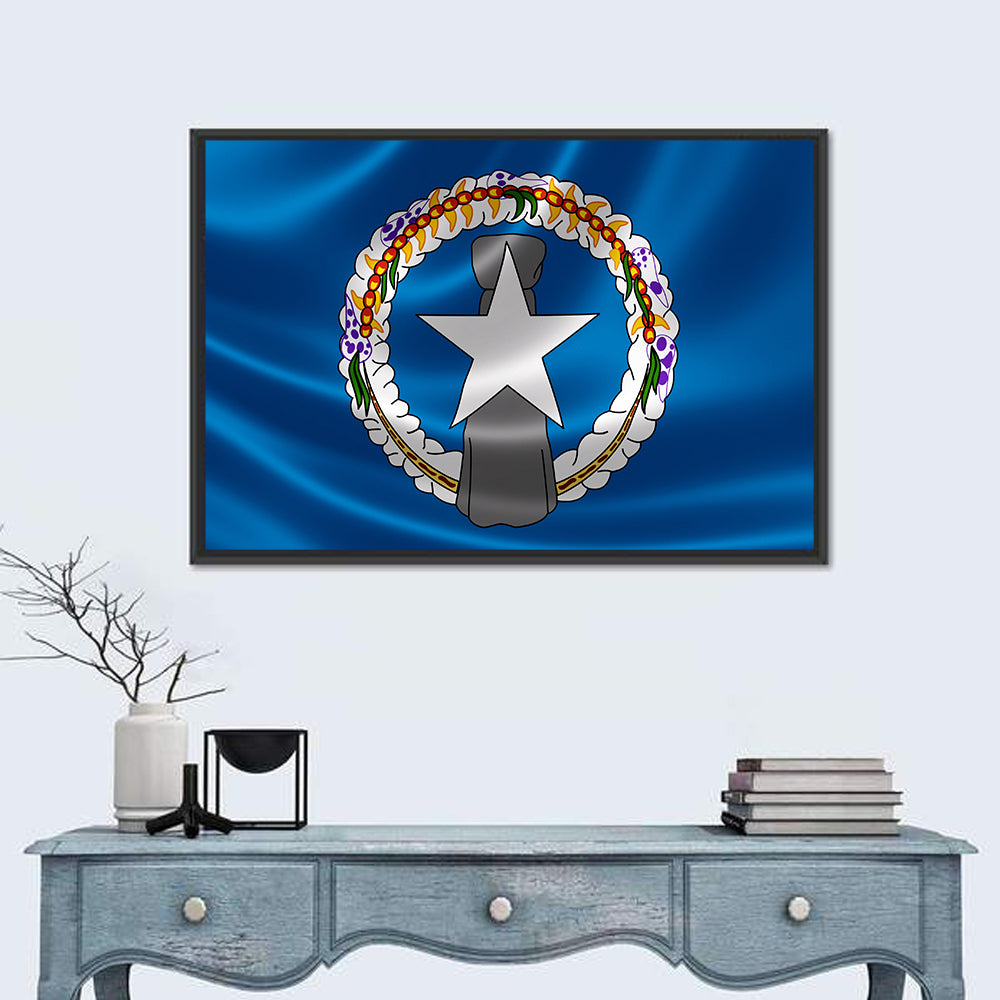 Northern Mariana Islands Flag Wall Art in a room, landscape