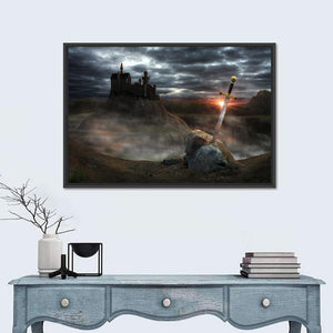 Legendary Castle Camelot Of King Arthur & Sword Excalibur Wall Art