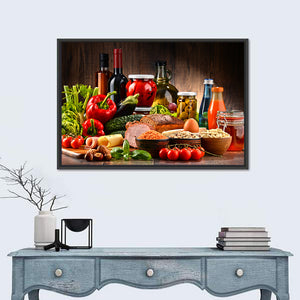 Organic Food Products Composition Wall Art