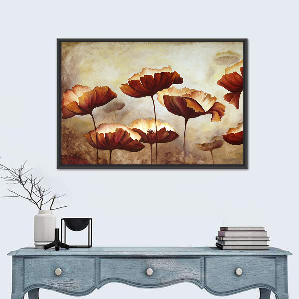 Layered Poppies Painting Wall Art